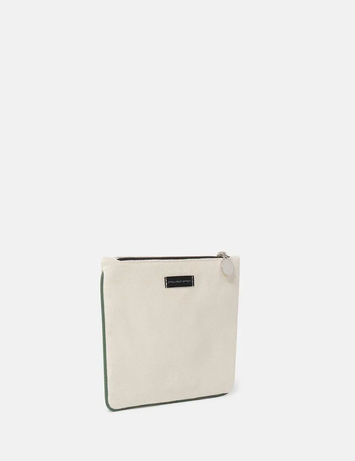 Stella McCartney Card Cases Women SOS Embroidered Zip Cardholder Ivorygreen Stella McCartney Card Cases Women SOS Embroidered Zip Cardholder Ivorygreen
