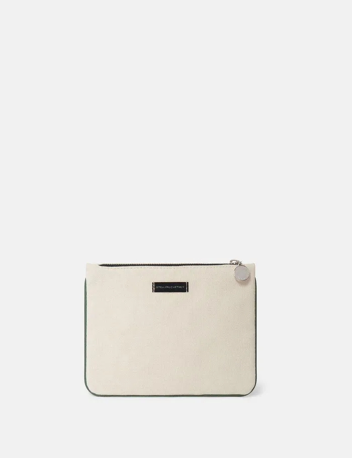Stella McCartney Card Cases Women SOS Embroidered Zip Cardholder Ivorygreen Stella McCartney Card Cases Women SOS Embroidered Zip Cardholder Ivorygreen