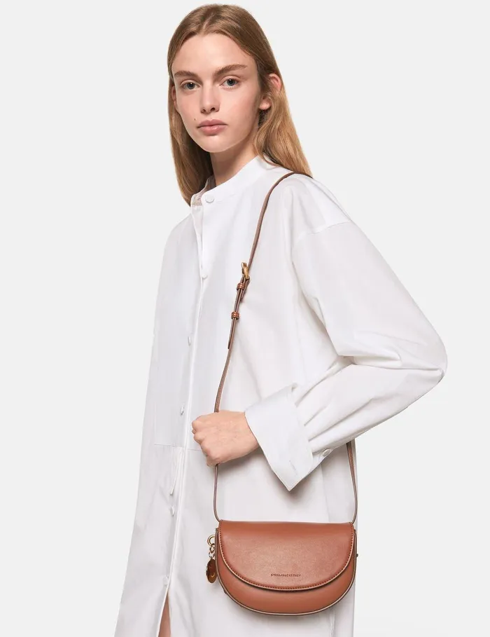 Stella McCartney Crossbody Bags Women Frayme Whipstitch Small Shoulder Bag Tan Brown Stella McCartney Crossbody Bags Women Frayme Whipstitch Small Shoulder Bag Tan Brown