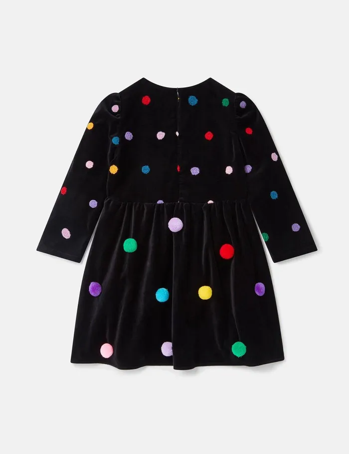 Stella McCartney Dresses and Jumpsuits Kids Fluffy Tassel Pleated Velvet Dress Multicolour Stella McCartney Dresses and Jumpsuits Kids Fluffy Tassel Pleated Velvet Dress Multicolour