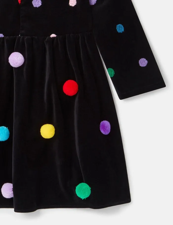 Stella McCartney Dresses and Jumpsuits Kids Fluffy Tassel Pleated Velvet Dress Multicolour Stella McCartney Dresses and Jumpsuits Kids Fluffy Tassel Pleated Velvet Dress Multicolour