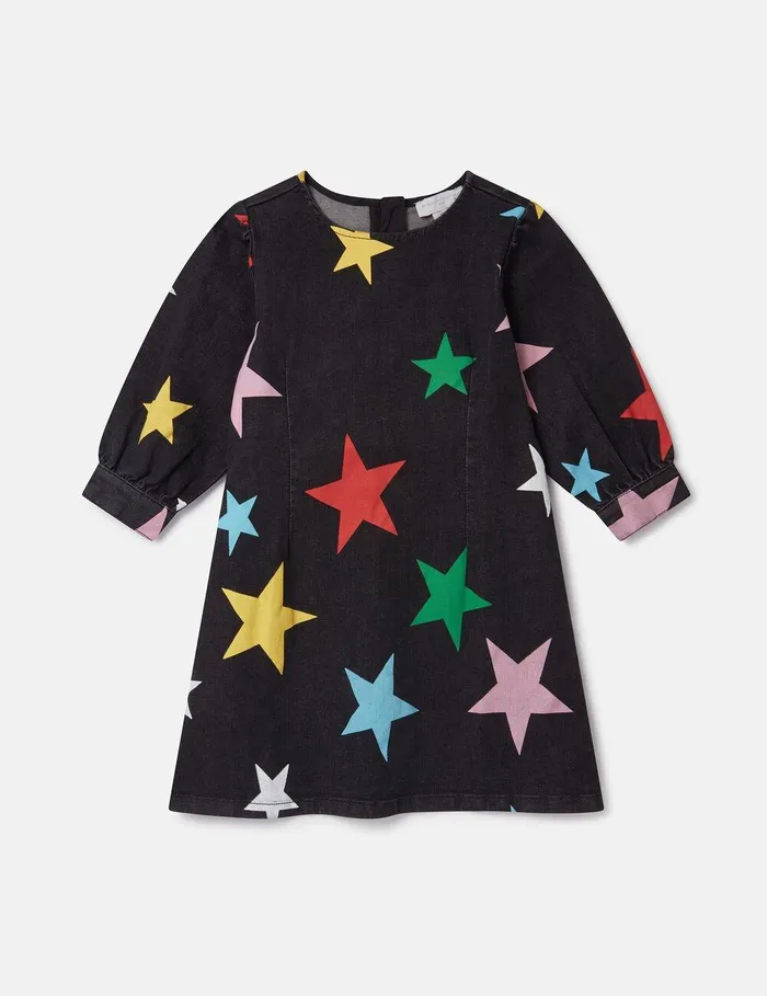 Stella McCartney Dresses and Jumpsuits Kids Star Pattern Denim Dress Multicolour Stella McCartney Dresses and Jumpsuits Kids Star Pattern Denim Dress Multicolour