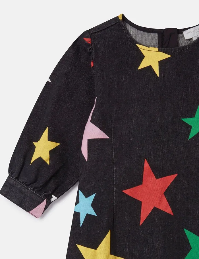 Stella McCartney Dresses and Jumpsuits Kids Star Pattern Denim Dress Multicolour Stella McCartney Dresses and Jumpsuits Kids Star Pattern Denim Dress Multicolour