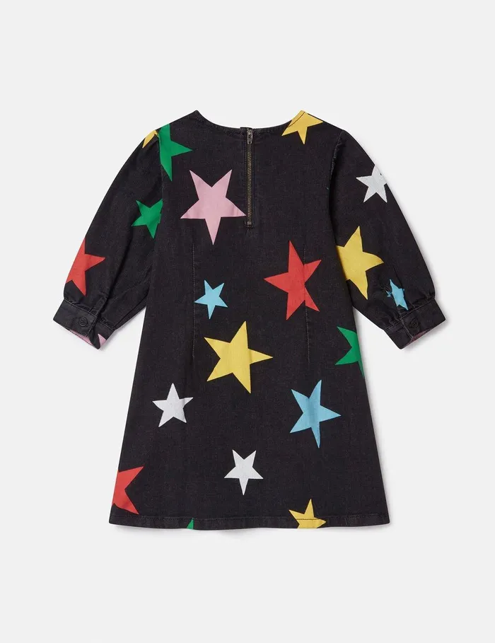 Stella McCartney Dresses and Jumpsuits Kids Star Pattern Denim Dress Multicolour Stella McCartney Dresses and Jumpsuits Kids Star Pattern Denim Dress Multicolour