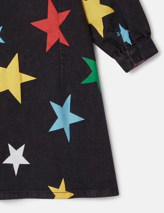Stella McCartney Dresses and Jumpsuits Kids Star Pattern Denim Dress Multicolour Stella McCartney Dresses and Jumpsuits Kids Star Pattern Denim Dress Multicolour