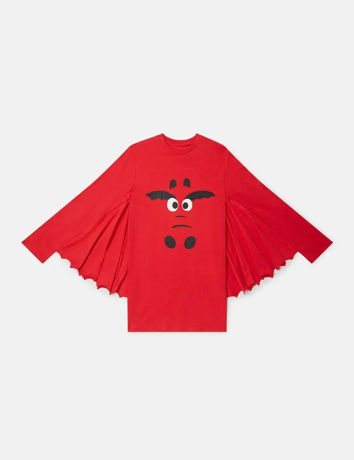 Stella McCartney Dresses and Jumpsuits Kids Year Of The Dragon Jersey Cape Dress Red Stella McCartney Dresses and Jumpsuits Kids Year Of The Dragon Jersey Cape Dress Red