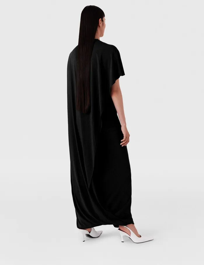 Stella McCartney Dresses Women Asymmetric Cape Maxi Dress Black Stella McCartney Dresses Women Asymmetric Cape Maxi Dress Black