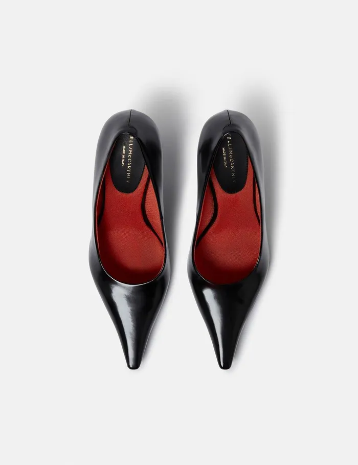 Stella McCartney Heels Women Elsa PointedToe Pump Pitch Black Stella McCartney Heels Women Elsa PointedToe Pump Pitch Black
