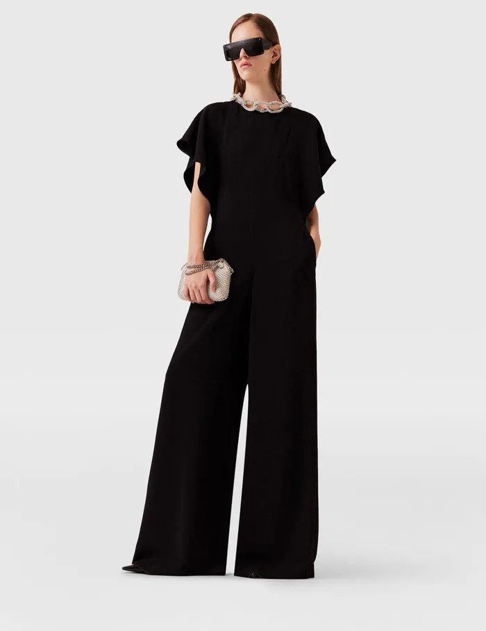 Stella McCartney Jumpsuits Women Crystal Chain Maxi Jumpsuit Black Stella McCartney Jumpsuits Women Crystal Chain Maxi Jumpsuit Black