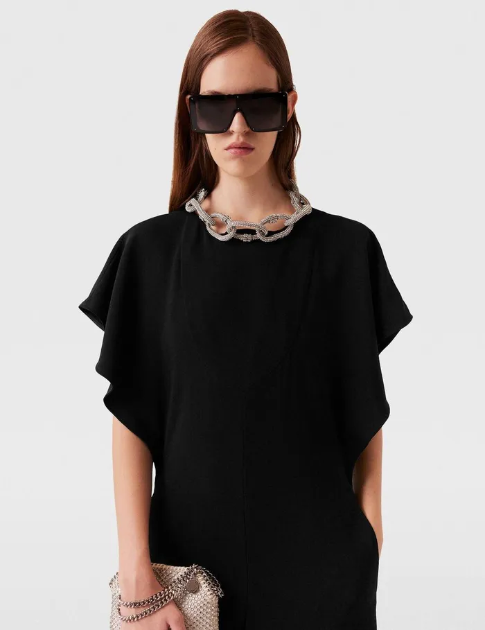 Stella McCartney Jumpsuits Women Crystal Chain Maxi Jumpsuit Black Stella McCartney Jumpsuits Women Crystal Chain Maxi Jumpsuit Black