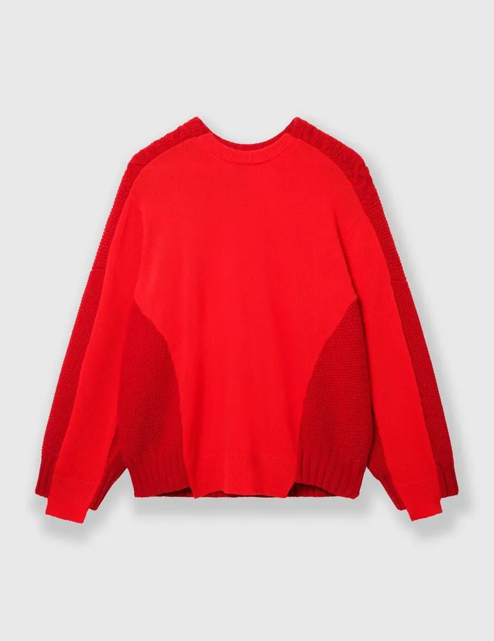 Stella McCartney Knitwear Women Hybrid Crewneck Sweater Red