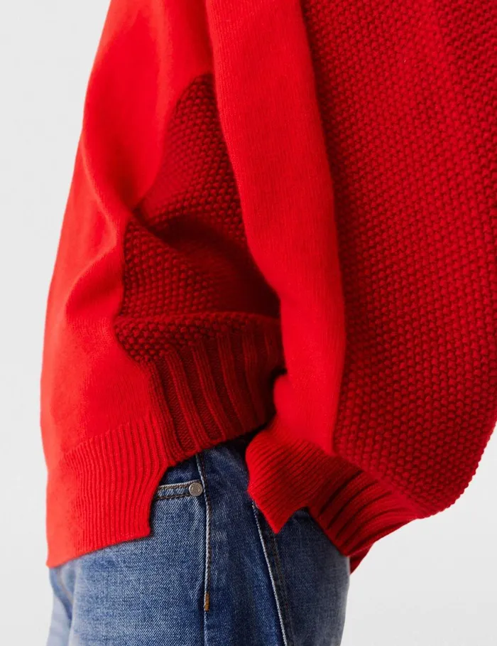 Stella McCartney Knitwear Women Hybrid Crewneck Sweater Red Stella McCartney Knitwear Women Hybrid Crewneck Sweater Red