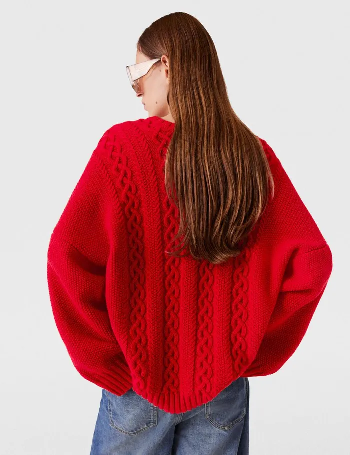 Stella McCartney Knitwear Women Hybrid Crewneck Sweater Red Stella McCartney Knitwear Women Hybrid Crewneck Sweater Red