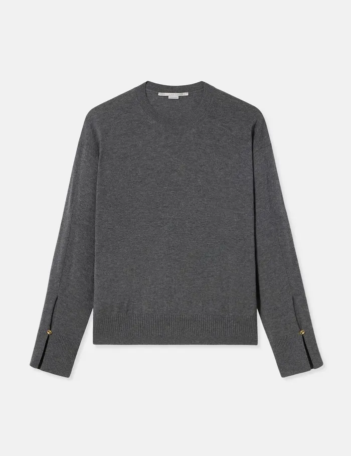 Stella McCartney Knitwear Women Stella Iconics Split Cuff Jumper Grey