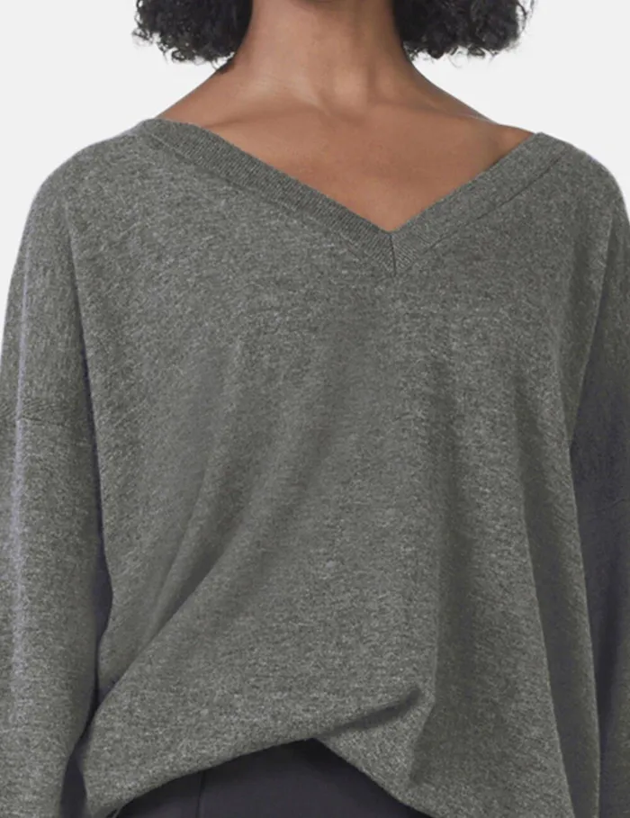 Stella McCartney Knitwear Women VNeck Long Sleeved Sweater Grey Stella McCartney Knitwear Women VNeck Long Sleeved Sweater Grey