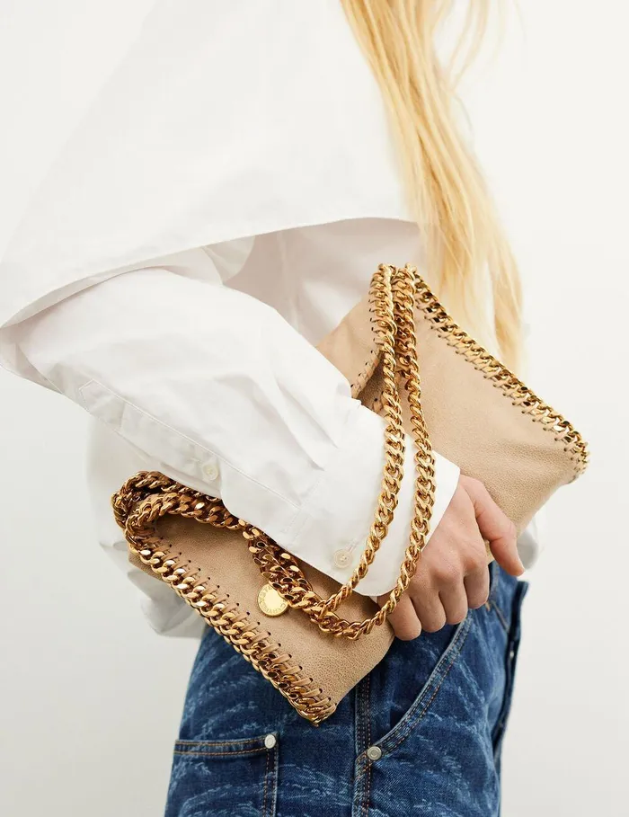 Stella McCartney Mini Bags And Clutches Women Falabella Mini Tote Bag Butter Cream Stella McCartney Mini Bags And Clutches Women Falabella Mini Tote Bag Butter Cream