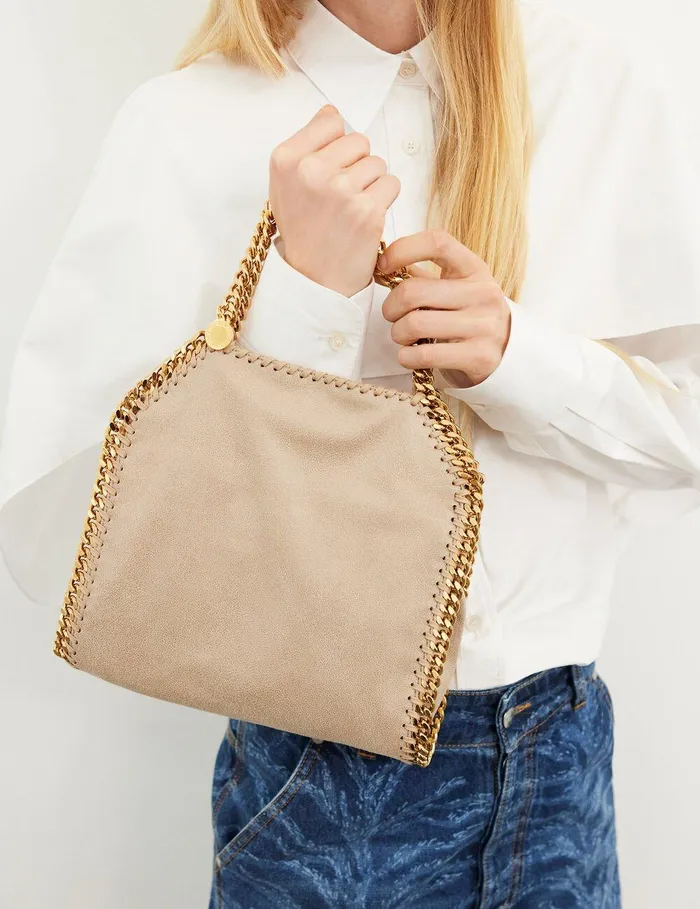 Stella McCartney Mini Bags And Clutches Women Falabella Mini Tote Bag Butter Cream Stella McCartney Mini Bags And Clutches Women Falabella Mini Tote Bag Butter Cream