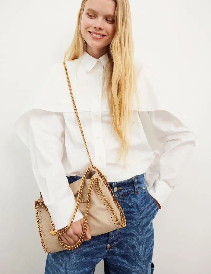 Stella McCartney Mini Bags And Clutches Women Falabella Mini Tote Bag Butter Cream Stella McCartney Mini Bags And Clutches Women Falabella Mini Tote Bag Butter Cream