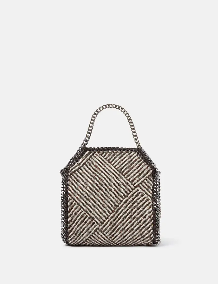 Stella McCartney Mini Bags And Clutches Women Falabella Tiny Crystal Cage Tote Bag Tweed Brown Stella McCartney Mini Bags And Clutches Women Falabella Tiny Crystal Cage Tote Bag Tweed Brown