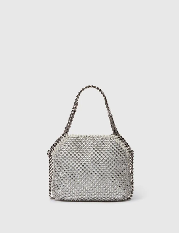 Stella McCartney Mini Bags And Clutches Women Falabella Tiny Crystal Tote Bag Oyster Stella McCartney Mini Bags And Clutches Women Falabella Tiny Crystal Tote Bag Oyster