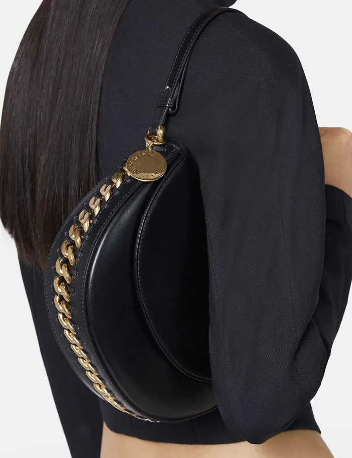 Stella McCartney Mini Bags And Clutches Women Frayme Medium Flap Shoulder Bag Black Stella McCartney Mini Bags And Clutches Women Frayme Medium Flap Shoulder Bag Black
