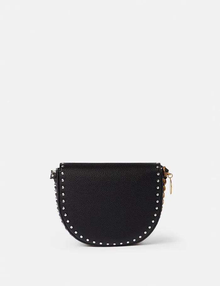 Stella McCartney Mini Bags And Clutches Women Frayme Studded Grainy Alter Mat Medium Flap Shoulder Bag Black Stella McCartney Mini Bags And Clutches Women Frayme Studded Grainy Alter Mat Medium Flap Shoulder Bag Black