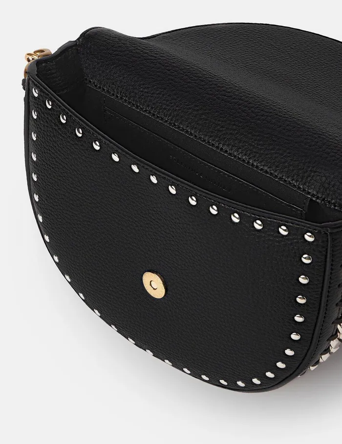 Stella McCartney Mini Bags And Clutches Women Frayme Studded Grainy Alter Mat Medium Flap Shoulder Bag Black Stella McCartney Mini Bags And Clutches Women Frayme Studded Grainy Alter Mat Medium Flap Shoulder Bag Black