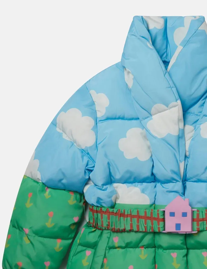 Stella McCartney Outerwear Kids Farmyard Print Hooded Puffer Coat Multicolour Stella McCartney Outerwear Kids Farmyard Print Hooded Puffer Coat Multicolour