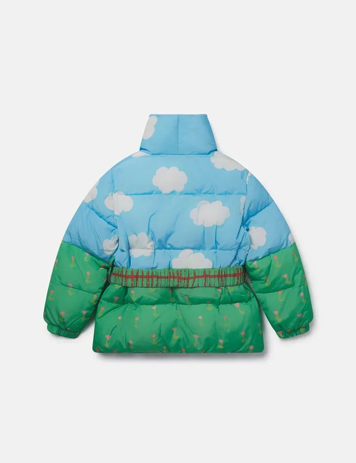 Stella McCartney Outerwear Kids Farmyard Print Hooded Puffer Coat Multicolour Stella McCartney Outerwear Kids Farmyard Print Hooded Puffer Coat Multicolour