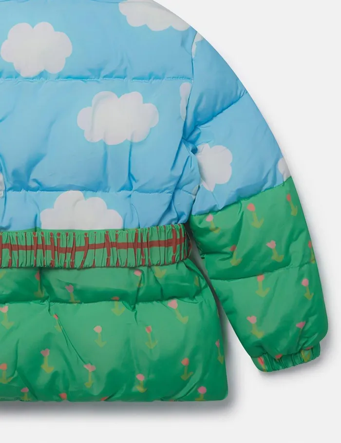 Stella McCartney Outerwear Kids Farmyard Print Hooded Puffer Coat Multicolour Stella McCartney Outerwear Kids Farmyard Print Hooded Puffer Coat Multicolour