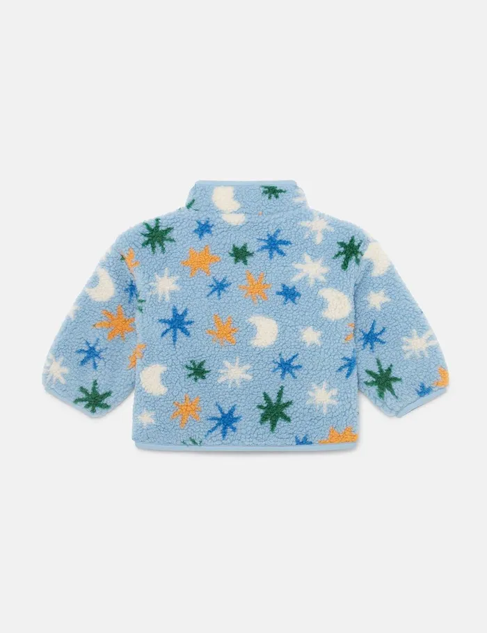 Stella McCartney Outerwear Kids Moon And Stars Pattern Fleece Multicolor Blue Stella McCartney Outerwear Kids Moon And Stars Pattern Fleece Multicolor Blue