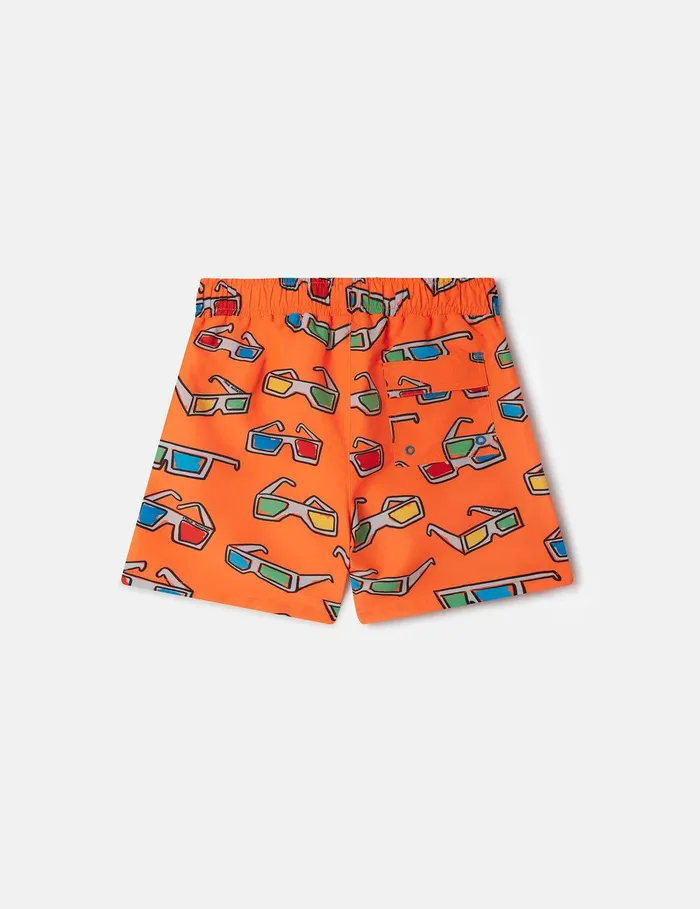 Stella McCartney Pants and Shorts Kids 3D Glasses Swimming Trunks Neon Orange Stella McCartney Pants and Shorts Kids 3D Glasses Swimming Trunks Neon Orange