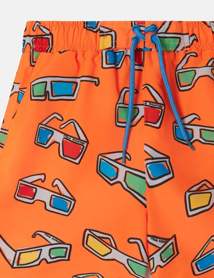 Stella McCartney Pants and Shorts Kids 3D Glasses Swimming Trunks Neon Orange Stella McCartney Pants and Shorts Kids 3D Glasses Swimming Trunks Neon Orange
