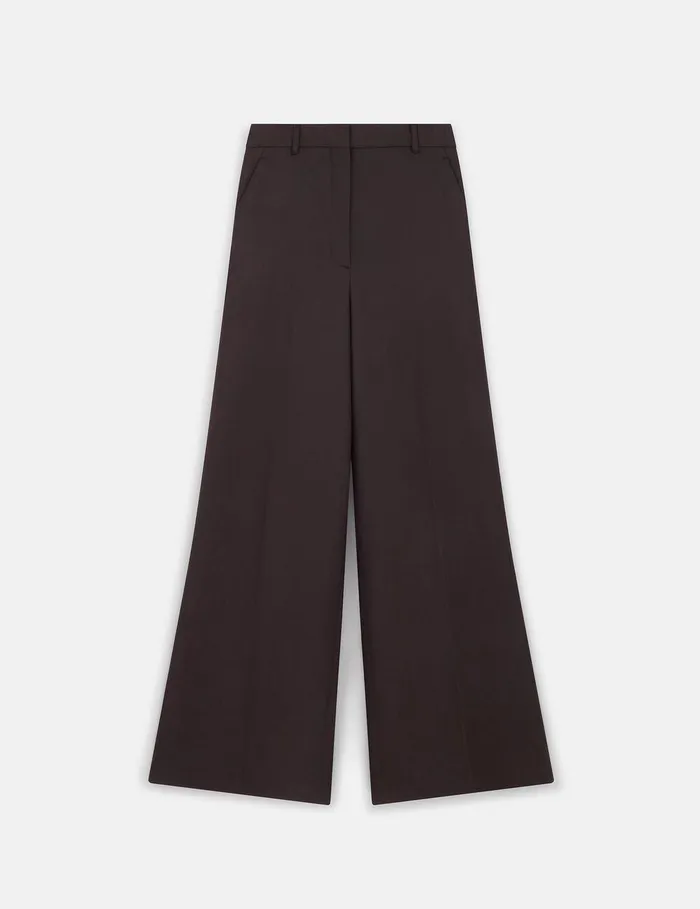 Stella McCartney Pants And Shorts Women HighRise WideLeg Wool Pants Dark Chocolate Brown Stella McCartney Pants And Shorts Women HighRise WideLeg Wool Pants Dark Chocolate Brown