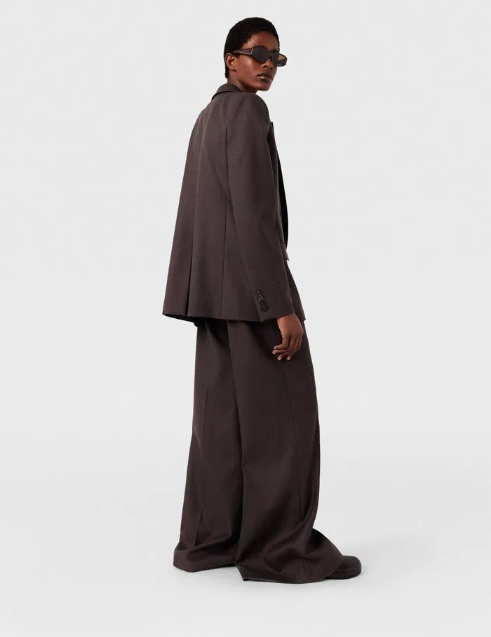 Stella McCartney Pants And Shorts Women HighRise WideLeg Wool Pants Dark Chocolate Brown Stella McCartney Pants And Shorts Women HighRise WideLeg Wool Pants Dark Chocolate Brown