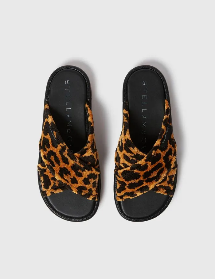 Stella McCartney Sandals Women SneakElyse Leopard Twisted Sandals Leopard Print Stella McCartney Sandals Women SneakElyse Leopard Twisted Sandals Leopard Print