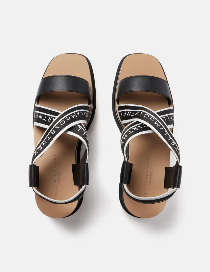 Stella McCartney Sandals Women SneakElyse Striped Platform Sandals Blackwhite Stella McCartney Sandals Women SneakElyse Striped Platform Sandals Blackwhite