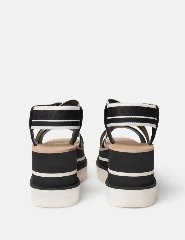 Stella McCartney Sandals Women SneakElyse Striped Platform Sandals Blackwhite Stella McCartney Sandals Women SneakElyse Striped Platform Sandals Blackwhite