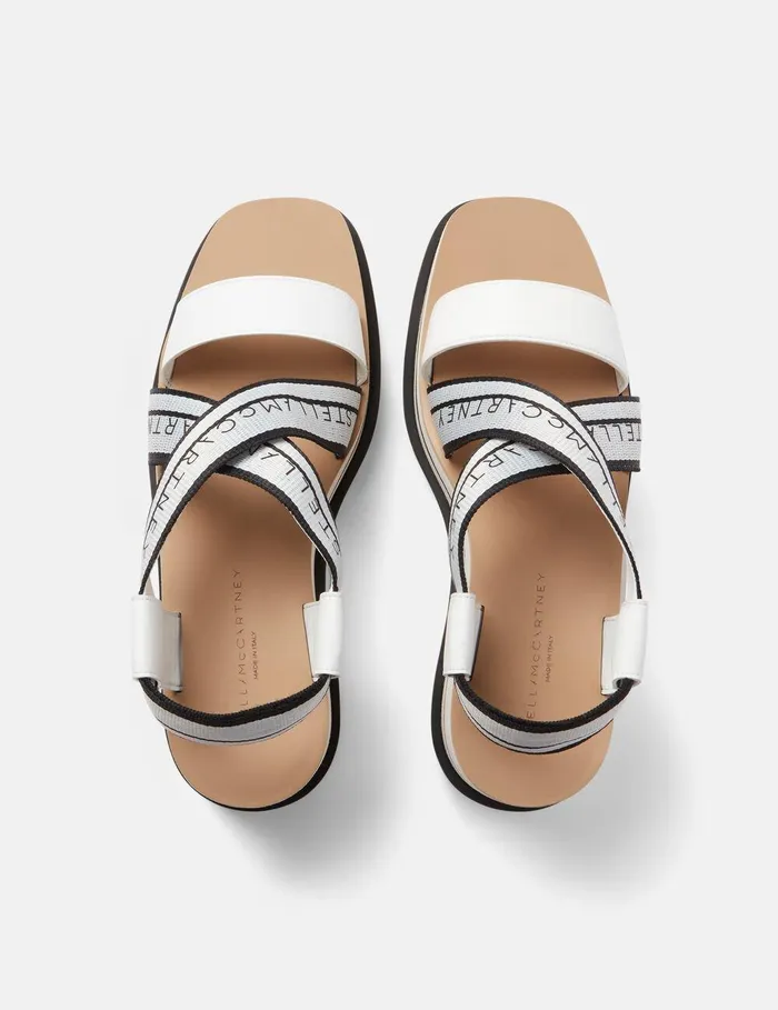 Stella McCartney Sandals Women SneakElyse Striped Platform Sandals Whiteblack Stella McCartney Sandals Women SneakElyse Striped Platform Sandals Whiteblack