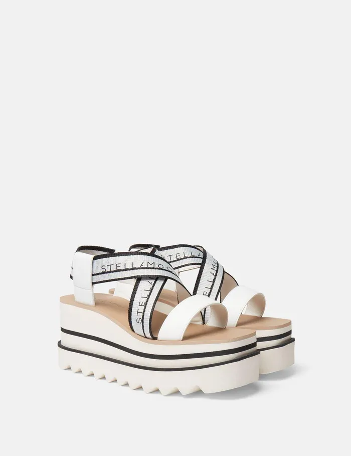 Stella McCartney Sandals Women SneakElyse Striped Platform Sandals Whiteblack Stella McCartney Sandals Women SneakElyse Striped Platform Sandals Whiteblack
