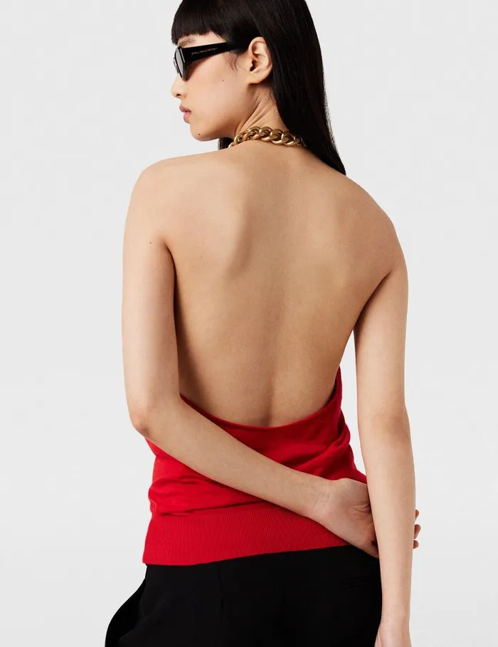 Stella McCartney Shirts And Tops Women Frayme ChainEmbellished Halterneck Top Lipstick Red Stella McCartney Shirts And Tops Women Frayme ChainEmbellished Halterneck Top Lipstick Red