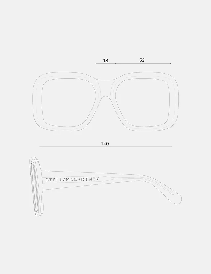 Stella McCartney Sunglasses Women Oversized Square Sunglasses Shiny Havana Stella McCartney Sunglasses Women Oversized Square Sunglasses Shiny Havana