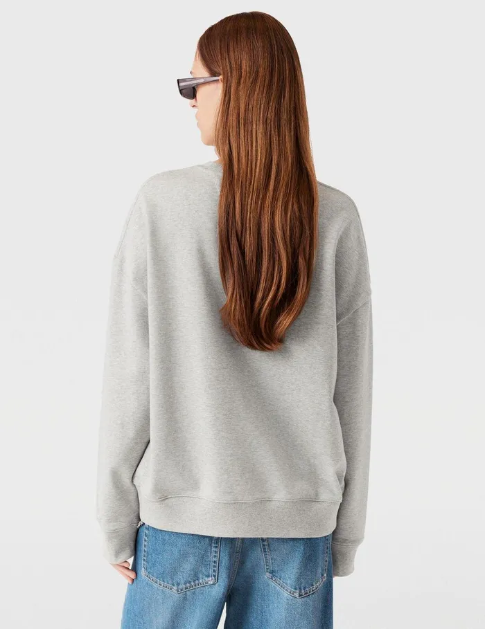 Stella McCartney Sweatshirts And TShirts Women Logo Charm Sweatshirt Grey Melange Stella McCartney Sweatshirts And TShirts Women Logo Charm Sweatshirt Grey Melange
