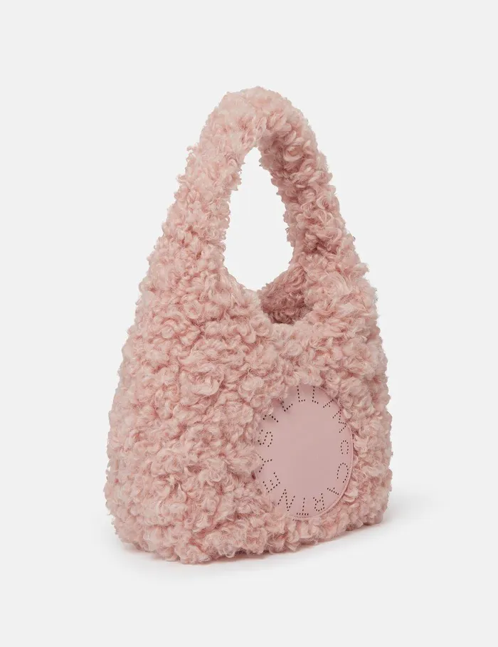 Stella McCartney Tote Bags Women Logo Plush Teddy Hobo Small Tote Bag Dusty Pink Stella McCartney Tote Bags Women Logo Plush Teddy Hobo Small Tote Bag Dusty Pink