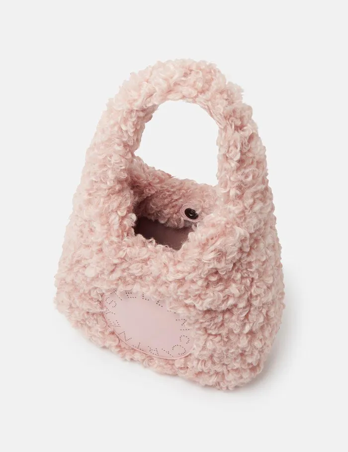 Stella McCartney Tote Bags Women Logo Plush Teddy Hobo Small Tote Bag Dusty Pink Stella McCartney Tote Bags Women Logo Plush Teddy Hobo Small Tote Bag Dusty Pink