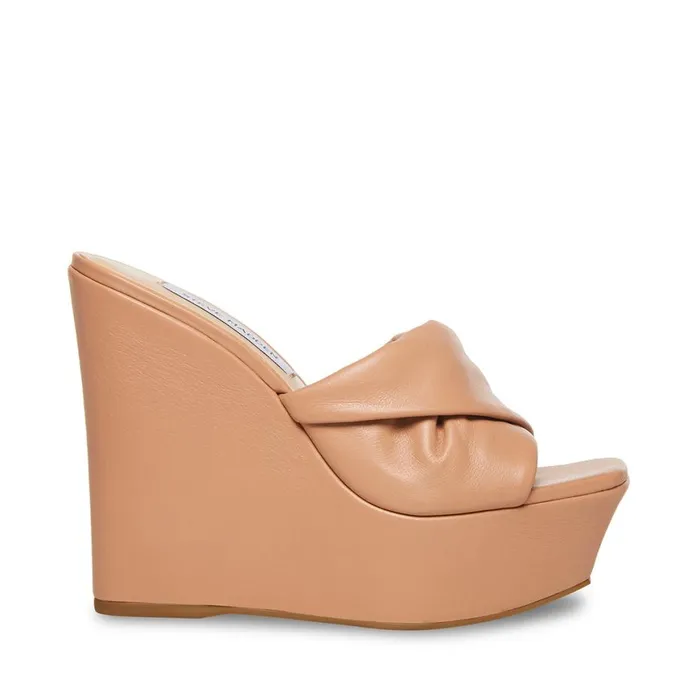 Steve Madden Brianna Tan Leather Womens Wedges