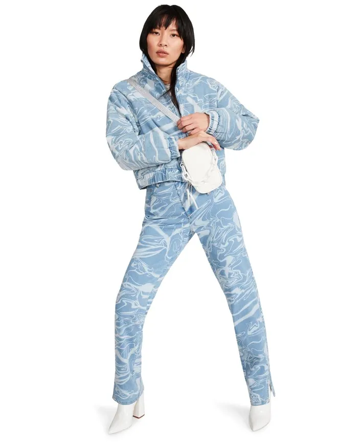 Steve Madden Denim Swirl Pants Denim Fabric Womens Bottoms
