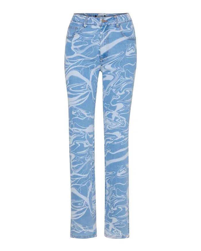 Steve Madden Denim Swirl Pants Denim Fabric Womens Bottoms Steve Madden Denim Swirl Pants Denim Fabric Womens Bottoms