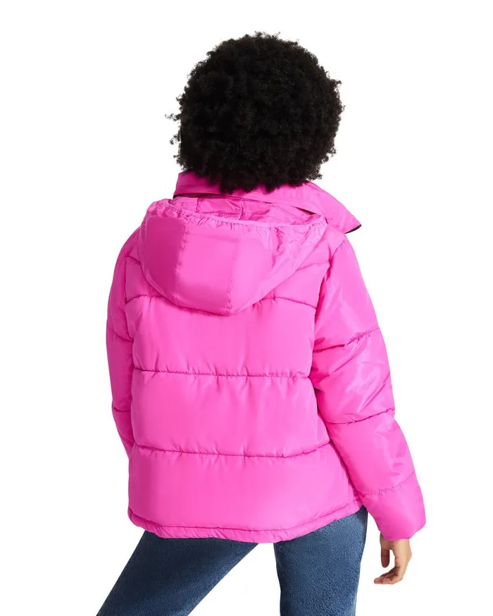 Steve Madden Hot Puffer Jacket Pink Womens Jackets and Coats