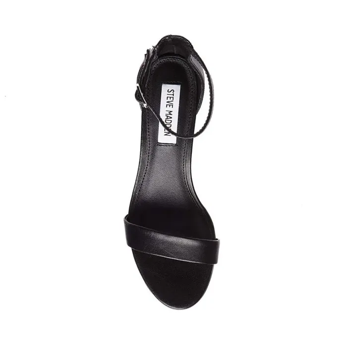 Steve Madden Irenee Black Leather Womens Sandals
